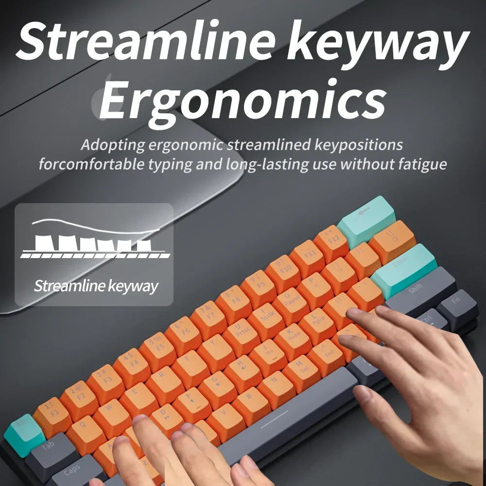 61-Key Mini Mechanical Gaming Keyboard | Hot-Swap Red Switches